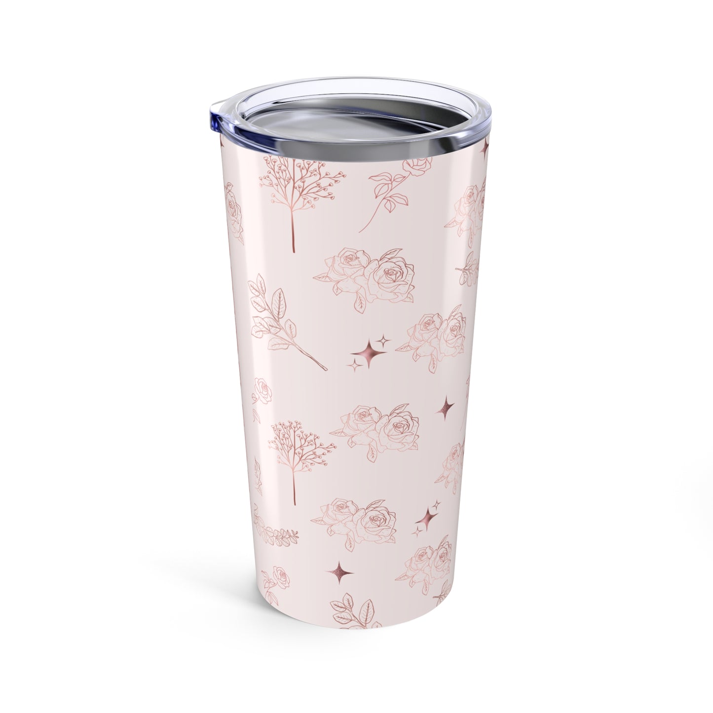 Personalized Pink Floral Insulated Tumbler, 20oz