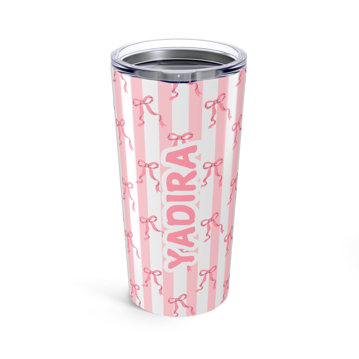 Personalized Pink Bow Insulated Tumbler, 20oz