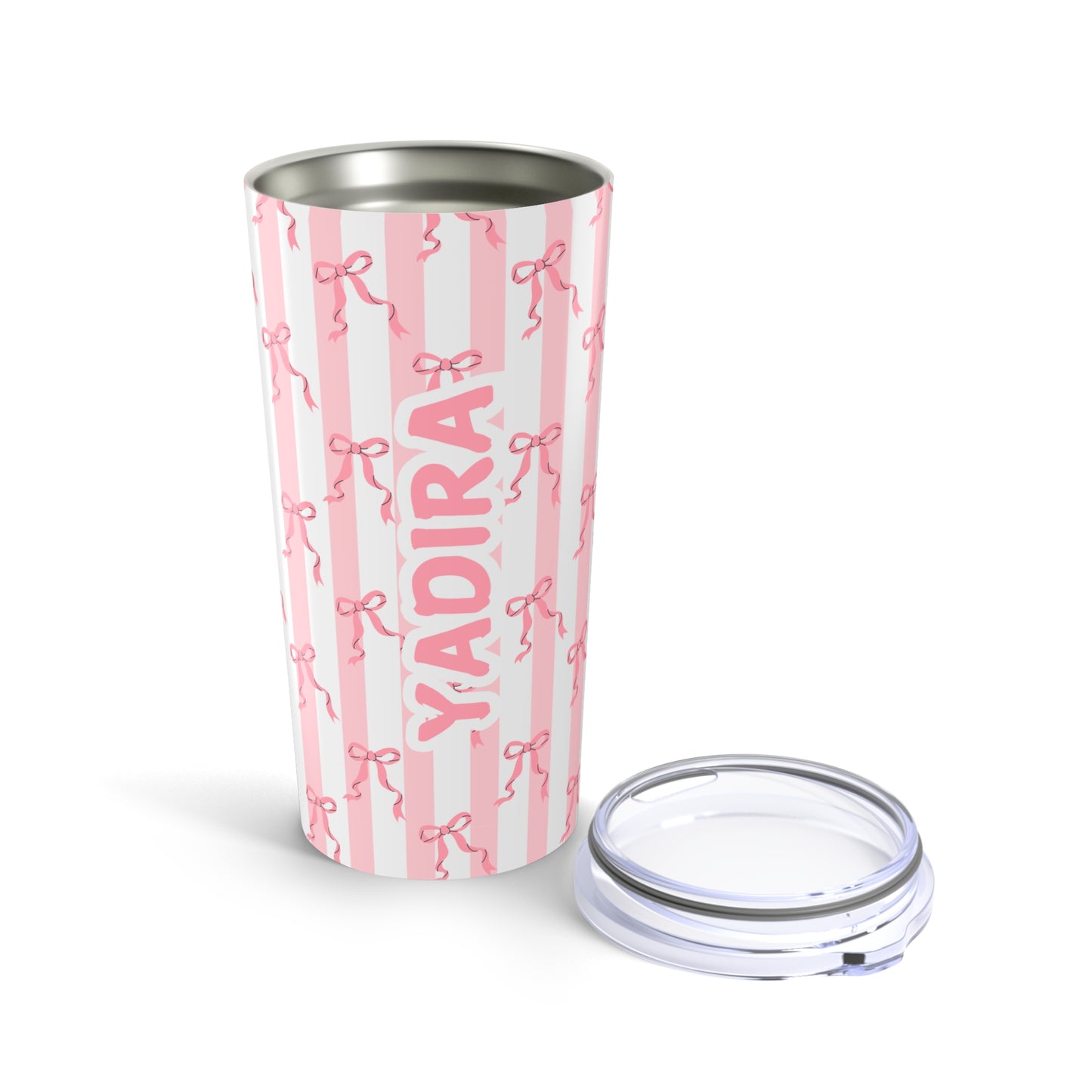 Personalized Pink Bow Insulated Tumbler, 20oz
