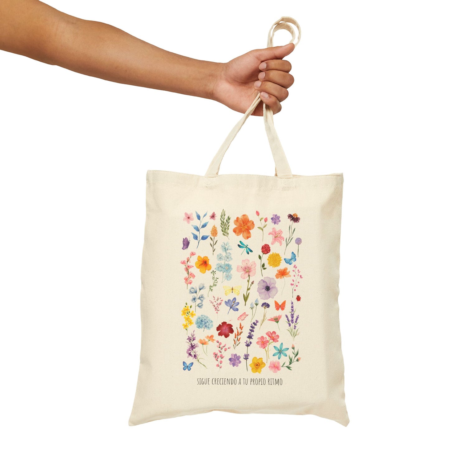 Floral Sigue Creciendo a Tu Propio Ritmo Tote Bag