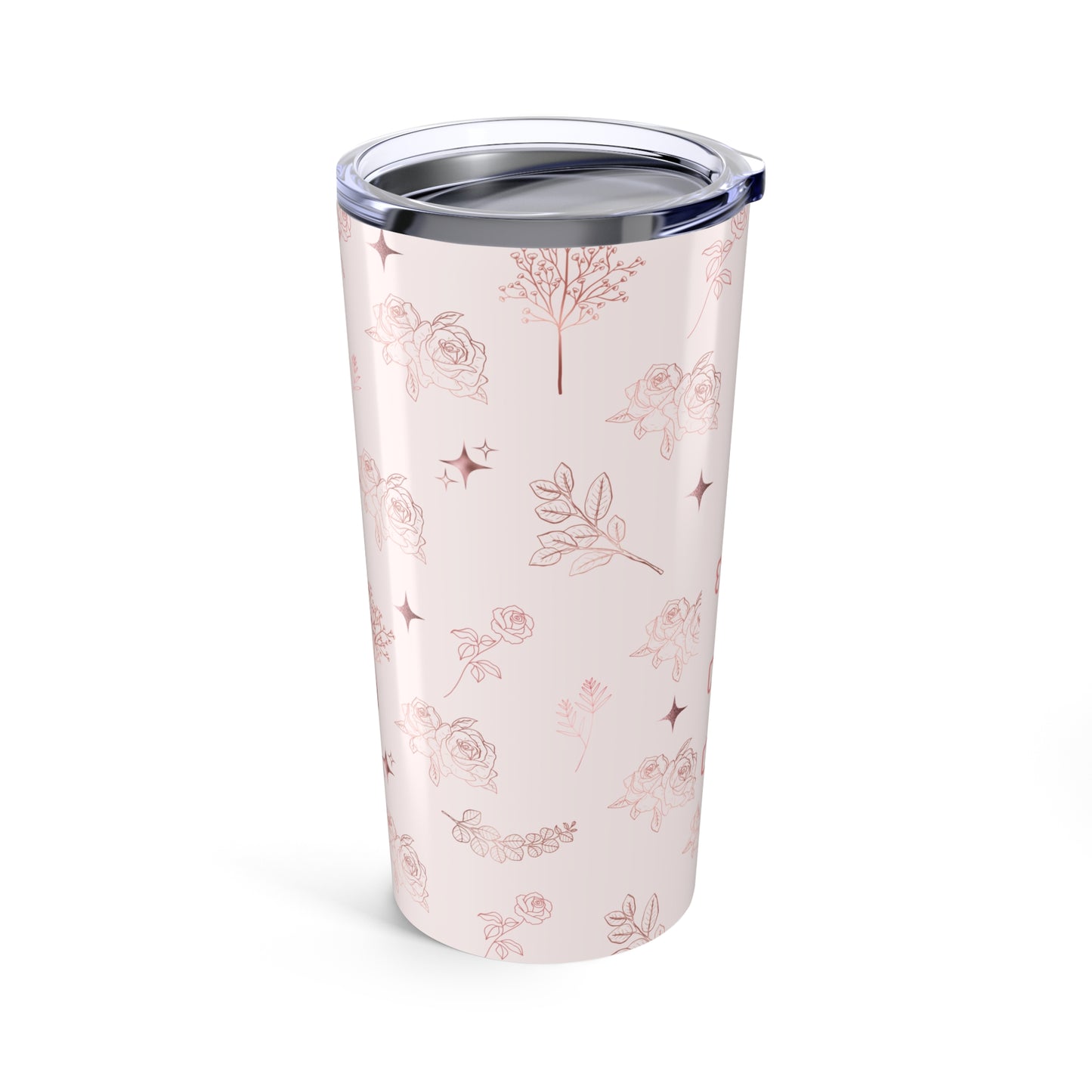 Personalized Pink Floral Insulated Tumbler, 20oz