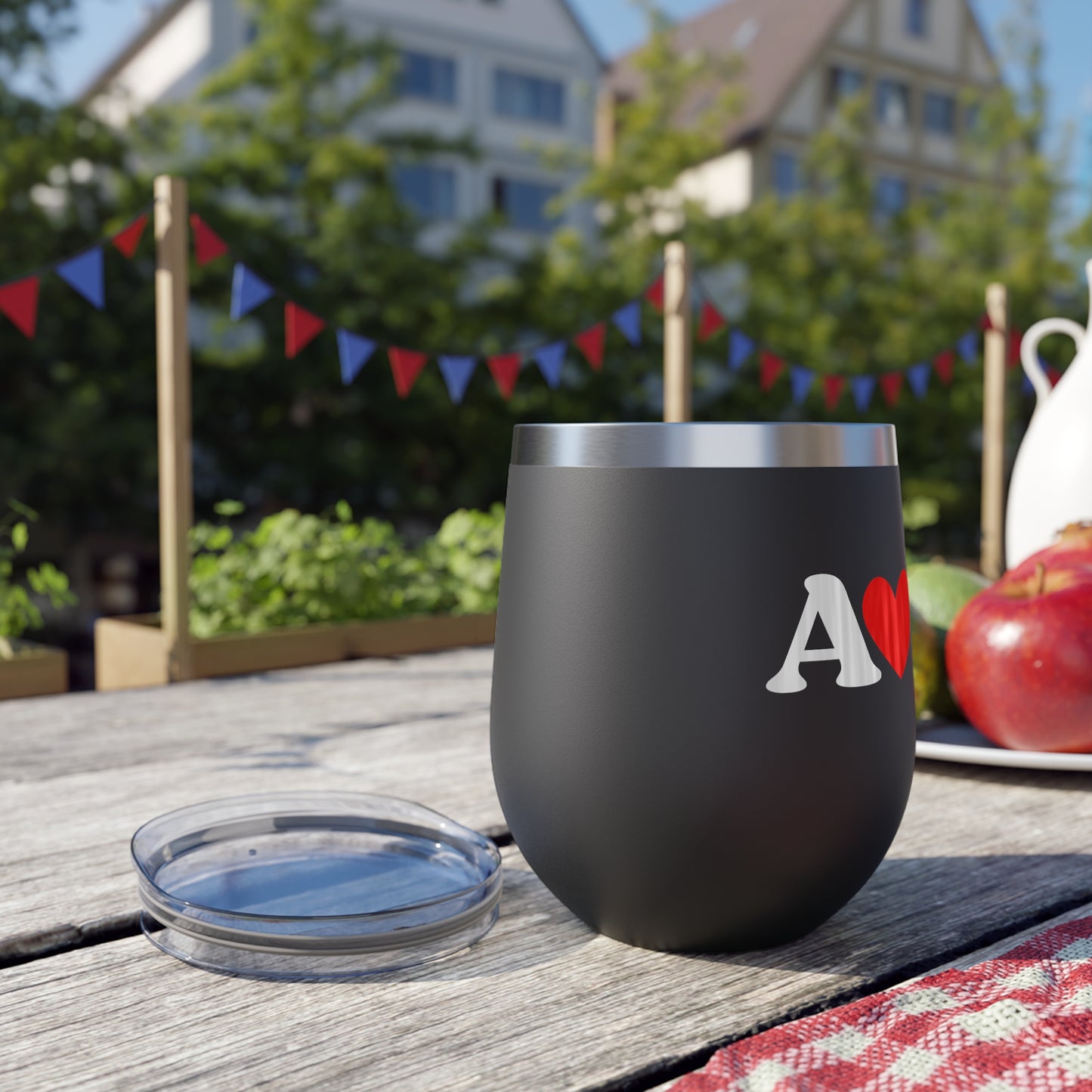 Personalized Initial Insulated Wine Cup, 12oz