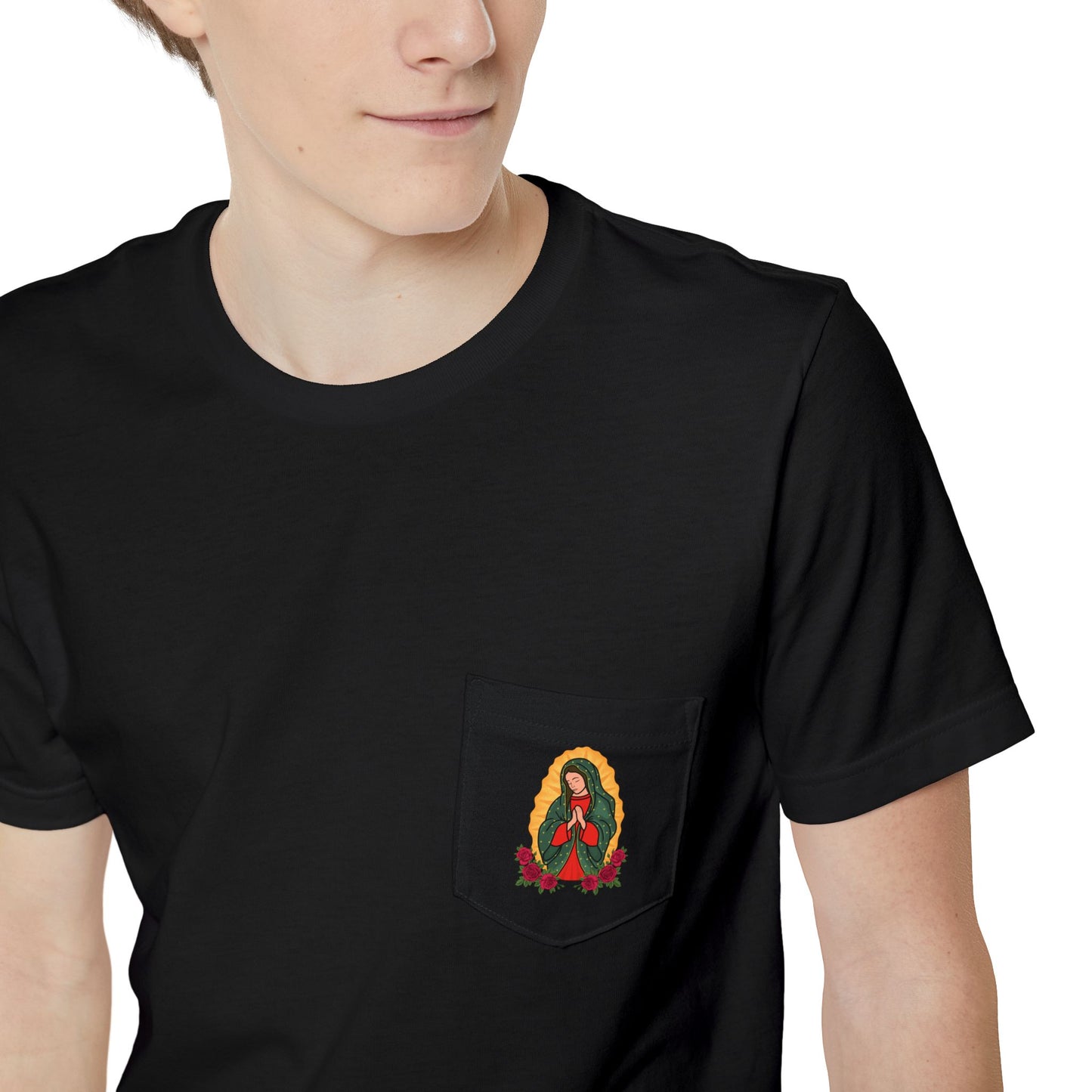 Virgen de Guadalupe Pocket T-shirt