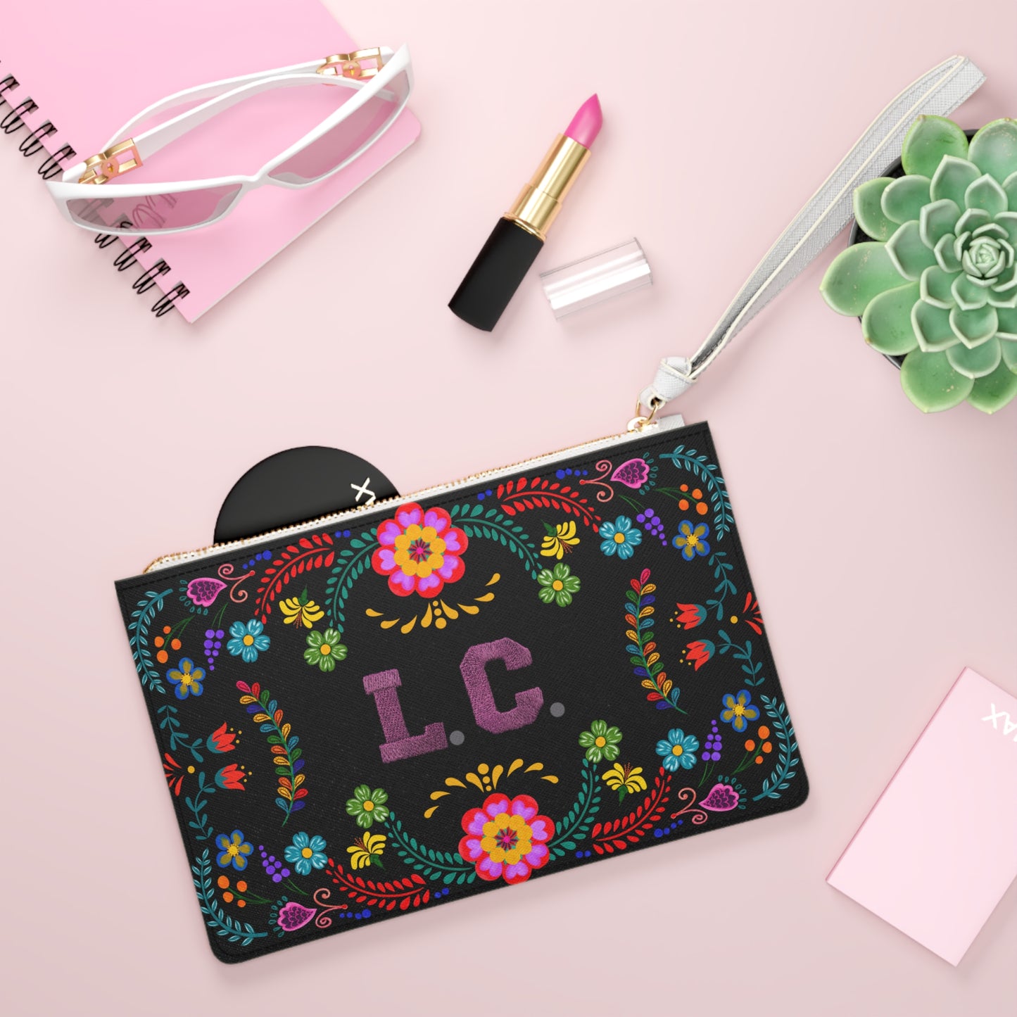 Personalized Mexican Initial Clutch Bag