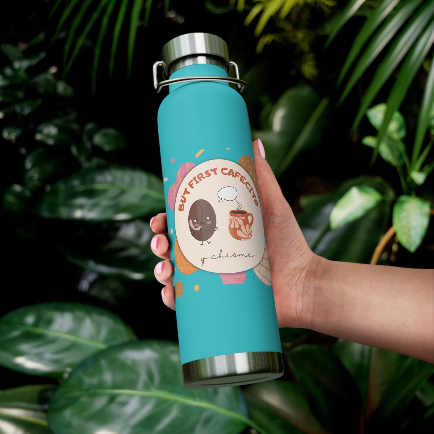 But First Cafecito y Chisme Insulated Bottle, 22oz